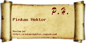 Pinkas Hektor névjegykártya